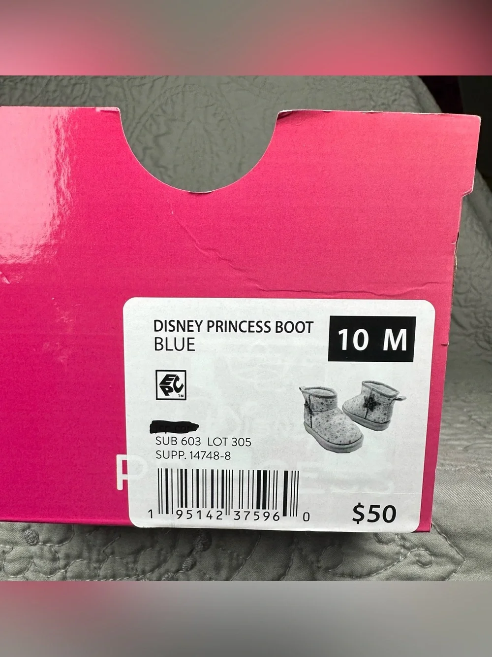 Disney Toddler Girls Princess Boots NWT Size 10 toddler